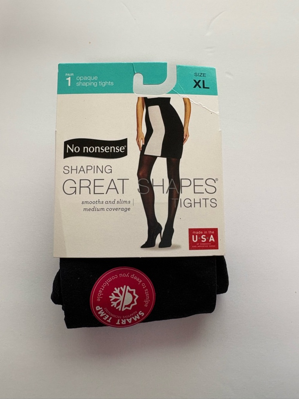 No Nonsense Shaping Great Shapes Opaque Tights - Black, XL